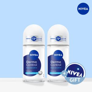 니베아 데오드란트 롤온 더마 컨트롤 퓨어 센서티브 50ml X 2 + 니베아 비치볼