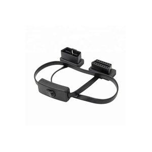 OBD2 케이블 연장 60cm 플랫형 스위치 방전방지 HUD 블랙박스용 차량 스캐너 16핀