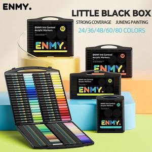 ENMY 아크릴 마커 펜 직접 액체 페인트 펠트 미술 용품 소프트 헤드 낙서 그림 QuickDry 안료