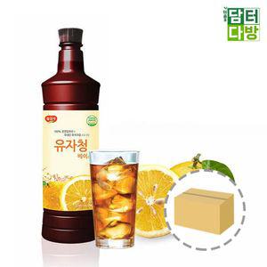 광야식품 유자청 베이스 970ml 1BOX(15개입)과일엑기스 음료 업소용 원액 카페 과즙