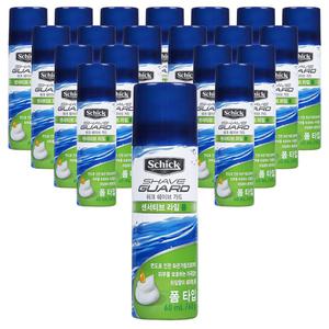 쉬크 쉐이브가드 센서티브 라임폼 60ml x 20개 휴대용 여행용 쉐이빙 면도 거품 폼 크림 젤