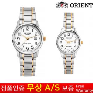 [무상AS보증][오리엔트][ORIENT]한국브랜드 메탈손목시계패션갤럭시커플가죽 남자여자 OT901MB-1_OT901FB-1