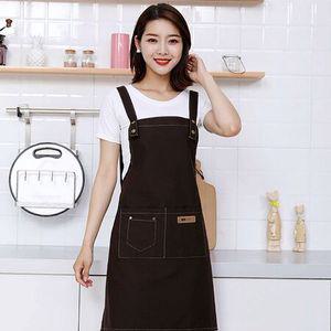 H형 포켓 생활방수 주방 카페 캔버스 앞치마 DD-11749