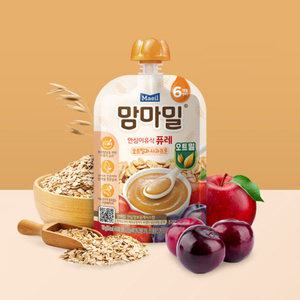 [매일유업] 맘마밀 안심이유식 퓨레 6개월 오트밀과 사과프룬 100g 10팩