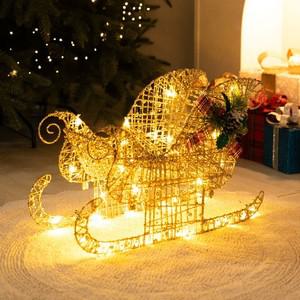 LED 글리터썰매 로즈골드 48x32cm  소) 24V 크리스마스 대형 장식
