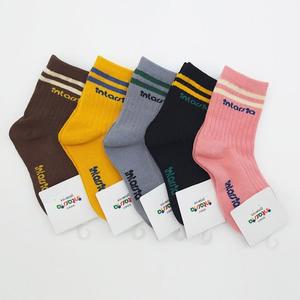 아동양말 라인골지 5켤레묶음 USY-3025