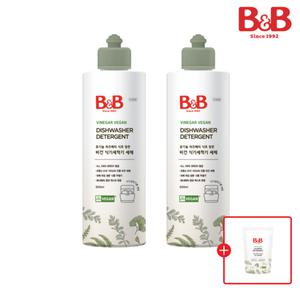 [비앤비] 비건 식기세척기 세제 500ml 용기형 2입+증정품(저자극/순한성분)