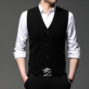 남성조끼 니트 남자 아우터 캐주얼 봄가을 솔리드 조끼 가디건