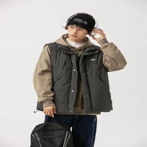 남자조끼 카고 패딩 조끼 겨울 오버핏 캐주얼 코트 남성 S4M2