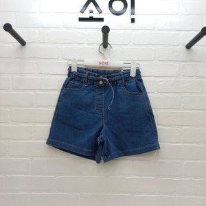 [소이]4부 밴딩 벨트장식 데님 바지(24M1264NY)