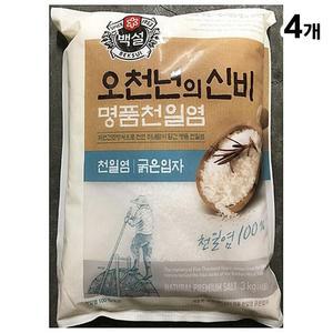 [XBJ70I2M_47]천일염 굵은 백설 3k X4 소금 굵은소금 식자재