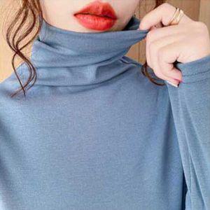 여자 겨울 코디 폴라 터를넥 티셔츠 하프 면 목티