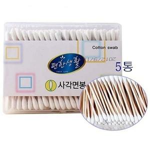MZPJ이라이프면봉사각 5통 면봉 목욕용품 화장면봉