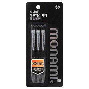 [셀러허브 1][HYIJXBID_4B]볼펜 제타 0.7mm 블랙 3개입