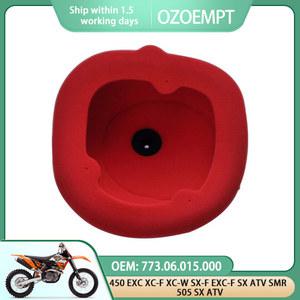 OZOEMPT 듀얼 레이어 폼 오토바이 에어 필터, 450 EXC XC-F XC-W SX-F EXC-F SX ATV SMR 505 SX ATV 에 적용, OEM: 773.06.015.000