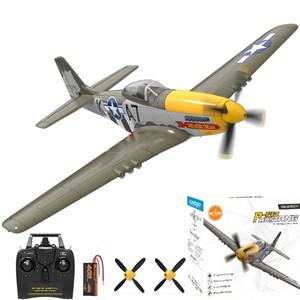 Volantex 500mm P51 머스탱 RC 비행기, 2.4G 4CH 브러시리스 모터, 원 클릭 특수 효과, 소년 장난감,