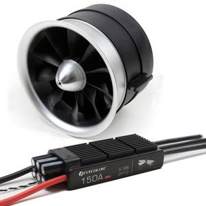 EDF 세미 메탈 볼륨 팬, 제트 항공기 엔진, RC 6.0 바나나 헤드, 12 90mm,