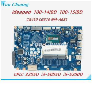 레노버 아이디어패드용 NM-A681 메인보드, CG410 CG510, 100-14IBD 100-15IBD 노트북 마더보드, 3205U I3-5