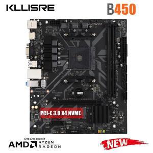 Kllisre 듀얼 채널 마더보드, DDR4 SATAIII M.2 NVME, Ryzen am4 CPU 지원, B450 B450M