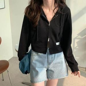 [오노마] ONM 은창)크롭 코튼 데일리 후드 칼라 보온 집업 후드 점