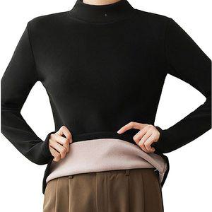 여자 겨울 반목폴라 기모 긴팔 따뜻한 티셔츠
