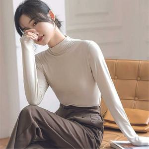 [오노마] ONM 여성 부드러운 목편한 반폴라 모달티셔츠목폴라티