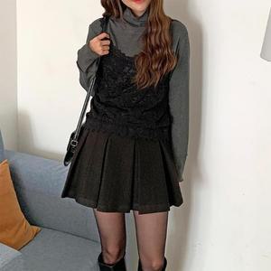 플레어 키작녀 에이라인 겨울치마 울미니스커트