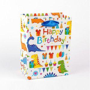 생일 축하 공룡 쇼핑백 중 선물 포장 봉투 DD-12 GWM (WFGJNT5)