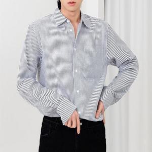 [라일리] Rly 스트라이프면남방 심플 베이직스프라이프면남방 (블랙