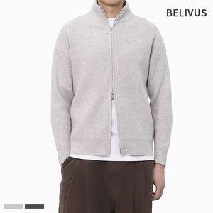 빌리버스 남성 니트집업 울 혼방 투웨이 집업 BAX176
