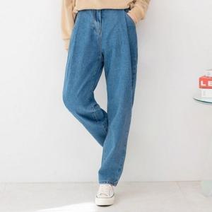 배기 여자청바지 바라클라바 중청 오버핏 청바지 핀턱