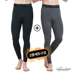 [시스넬라]남성 기모 타이즈 2종세트 남자 레깅스 발열 내복 9부 겨울 방한_P330766362