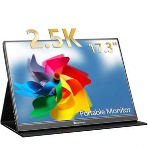 2.5K 휴대용 모니터, 17.3인치 QHD IPS 노트북 듀얼 USB C HDMI 보조 컴퓨터 화면, 2개의 스피커가 있는 VESA 게이밍 디스플레이, 맥북폰 PS4용 여행용 모니터 /5 PC폰 XBOX 호환용 스위치