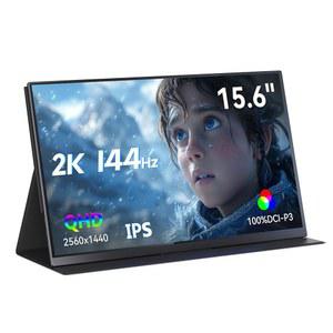 미니스포룸 휴대용 모니터 15.6인치 2K@144HZ 미니 HDMI USB C 터치스크린 노트북 컴퓨터 디스플레이 HDR IPS 400NIT 밝기 게이밍 모니터, 커버 포함 /MAC용 스피커 /PHONE /XBOX 호환용 /SWITCH /PS4
