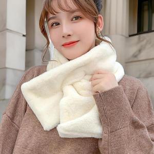 [옷자락]여자 빨간색 털 숏머플러 6컬러 슬릿 머플러