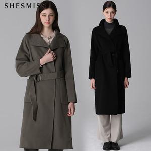 [쉬즈미스(SHESMISS)] 울 블렌드 하이넥 코트