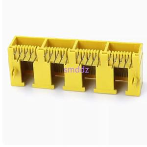 RJ45 전화 네트워크 소켓, 4 포트 노란색 미니 네트워크 커넥터, 소켓 광학 고양이 네트워크 케이블 인터페