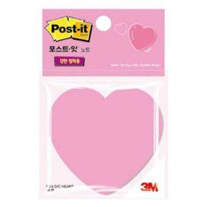 3M)포스트-잇 강한 점착용 모양노트(하트)