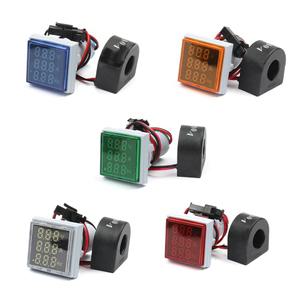 호환 최소 디지털 LED 전압 전류 주파수 측정기 표시 3in 1 AC 60-500V 100A 20-75Hz 1개