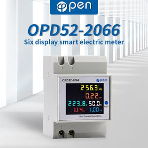 호환 6IN1 딘 레일 AC 모니터 110V 220V 380V 100A 전압 전류 역률 활성 KWH 전기 에너지 주파수 측정기 VO
