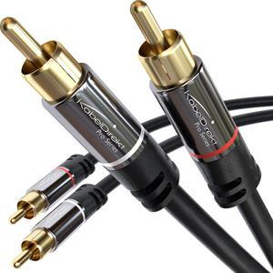CableDirect ？ 7.6m(25피트) RCA/포노 케이블 플러그 2개 스테레오 오디오 실용적인 파손 방지 완벽한 사