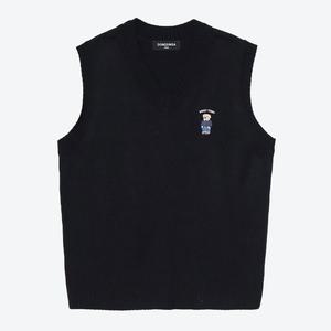 남녀공용 테디베어로고 데일리 베스트 조끼 DS2-VEA-Q082-검정