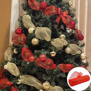 크리스마스 트리 메쉬 Tulle 롤 패브릭 펜던트 메리 장식 홈 2023 선물 DIY Craft Cristmas Navidad New Ye