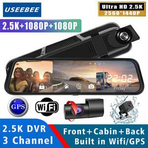 화물차 블랙 박스 차량용 DVR 와이파이 GPS 방향 대시 자동차 카메라 스트림 백미러 드라이브 녹음기 10 인치 채널 5K