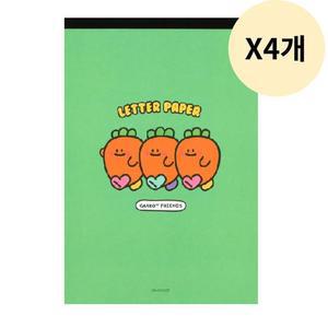 핑크풋 당근친구들 패드 편지지 캐릭터 기념일 X4개