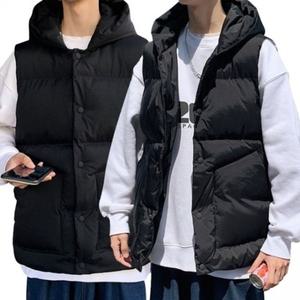 남성 하이넥 데일리 캐주얼 웰론 보온 패딩 베스트 겨