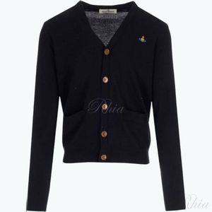 비비안웨스트우드 2701000P Y0010 N401 ORB 로고 캐시미어 남성 가디건