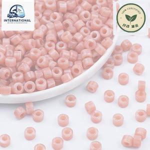 비즈발 DIY 구슬발 문발 원통형 아크릴 모조 옥 10mm 핑크 스페이서 느슨한 대형 구멍 비즈 쥬얼리 만들기
