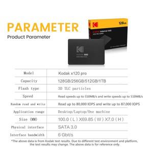 KODAK-오리지널 내장 SSD X120 128GB 하드 드라이브 메탈 인치 Sata 3.0 솔리드 스테이트 노트북 데스크탑