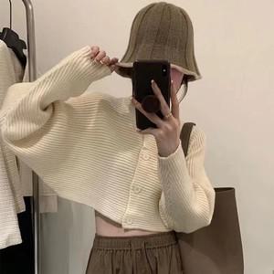 벌룬 여성 크롭 니트가디건 양모 가을 겨울 간절기 숏 가디건 OFDJ-CDG10